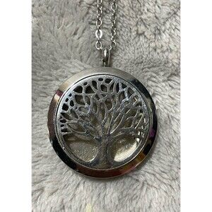Stainless Steel Tree Of Life Locket Essential Oil Diffuser Necklace